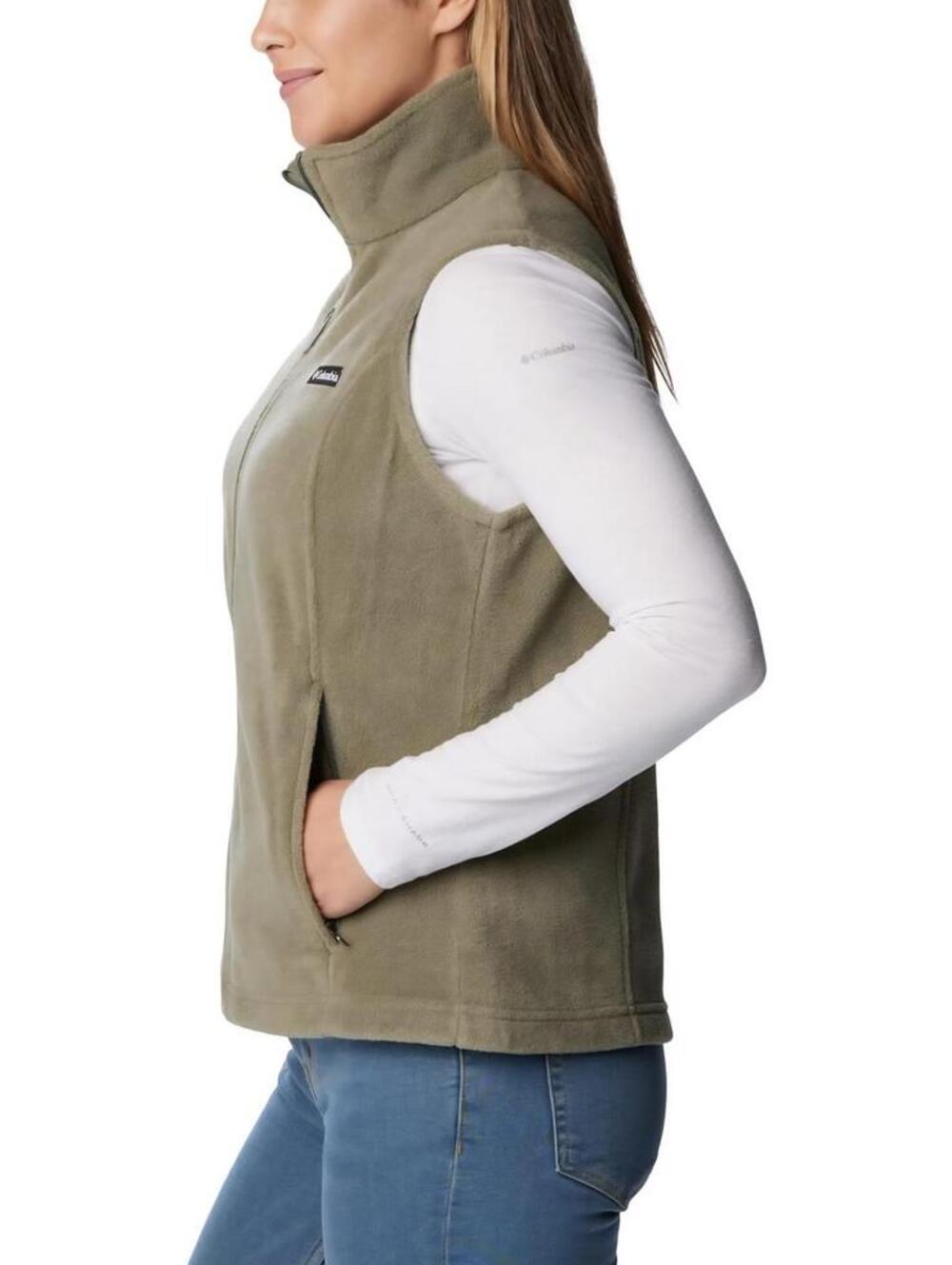 NWT Columbia Sportswear Olive Fleece Zip Vest Women’s Size Small - Picture 3 of 7